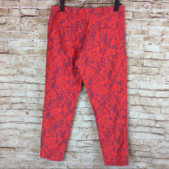 Topshop Florescent Lace Print Floral Trousers 6 - Picture 3 of 7